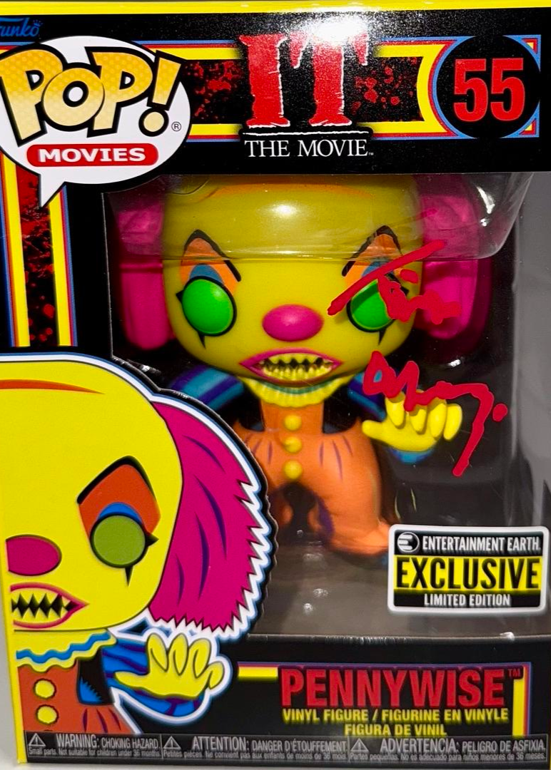Tim Curry Signed Funko Pop #55 "Pennywise" (IT) Entertainment Earth Exclusive - Beckett COA #01